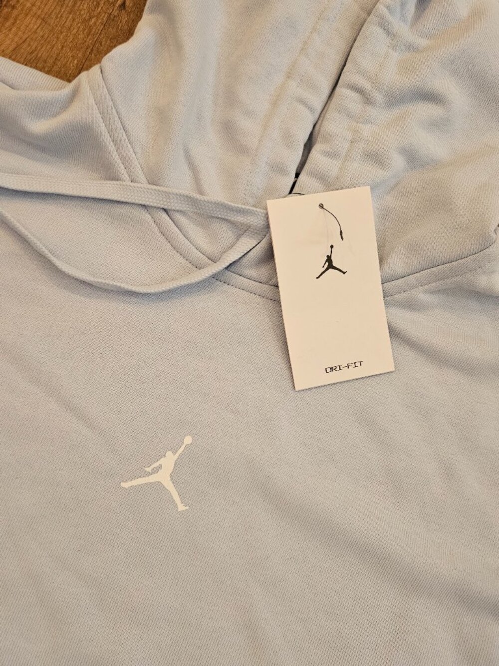 NWT Jordan Dri-FIT Pullover Hoodie Men's Large Light Blue Jumpman Sweatshirt - Picture 2 of 5